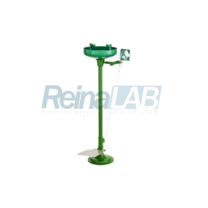 Lava-Olhos de Emergência em Aço Galvanizado C/ Duplo Acionamento (Placa Empurre ou Pedal)