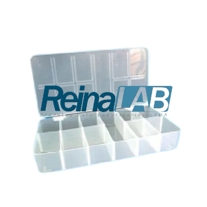 Caixa em (PP) Retangular Cor Transparente C/ 11 Divisões - Tam. Pequena