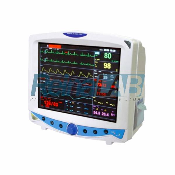 Monitor Sinais Vitais (Multiparametro) (ECG/ BPM/ PNI/ ST/ SPO2/ 2TEMP) Bioimpedância