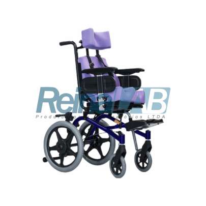 Cadeira de Rodas Monobloco Pediátrica com Pneus Infláveis - Cap. 75kg.