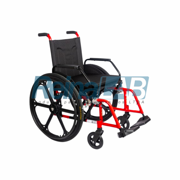 Cadeira de Rodas em Alumínio Sol Plus (Obeso) com Assento 50cm e Pneus Infláveis - Cap. 130kg.