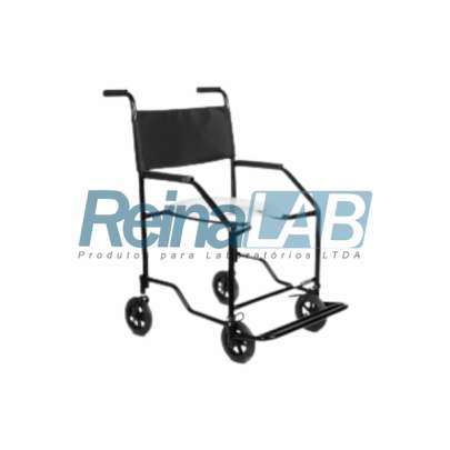 Cadeira de Rodas para Banho Preta com Apoio para Pés Fixo - Cap. 85kg