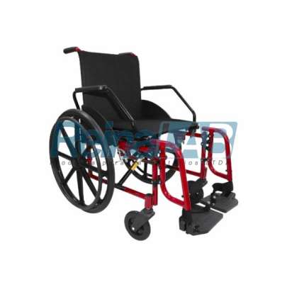 Cadeira de Rodas em Aço Carbono com Assento 44cm (Nylon) e Pneus Anti-Furo (SL) - Cap. 100kg.