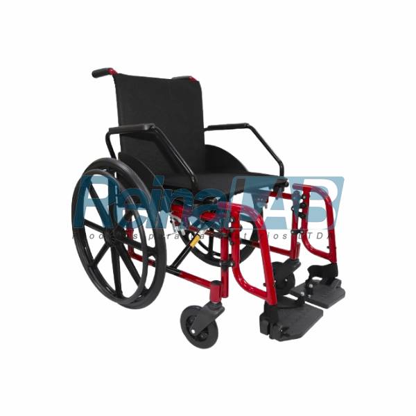 Cadeira de Rodas em Aço Carbono com Assento 44cm (Nylon) e Pneus Anti-Furo (SL) - Cap. 100kg.