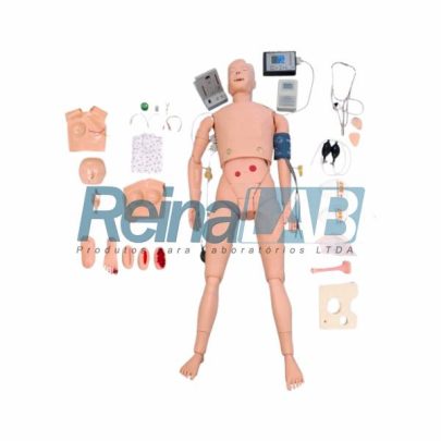 Simulador Manequim Bissexual para Treino ACLS/ DEA e ECG - Tam. 170cm.