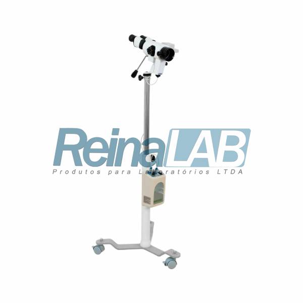 Colposcópio Binocular Variável com Divisor de Imagem, Câmera e Rodízios - Volt. 110/230v