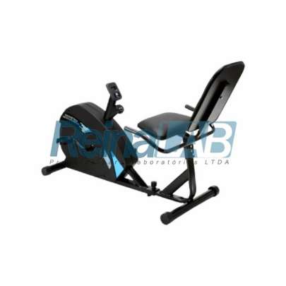 Bicicleta Ergométrica Horizontal - Cor Preta e Azul.