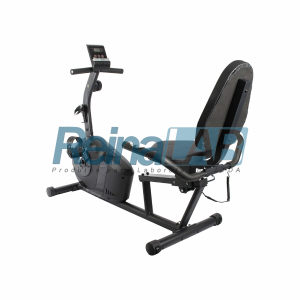 Bicicleta Ergométrica Magnética Horizontal com 8 Níveis e Regulagem Manual - Cor Preto.
