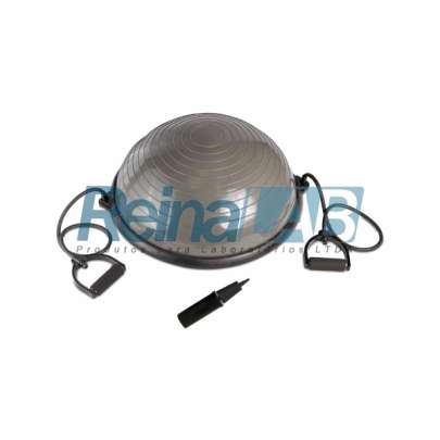 Bola Bosu (Meia Bola/ Bosu Ball/ Balance Dome) com Alças e Bomba - Sup. Até 130kg.