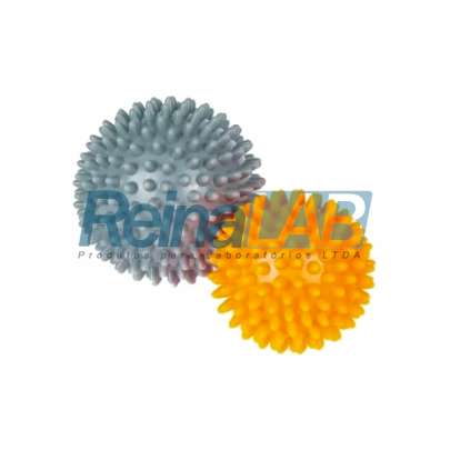 Bola Cravo (Exercitador de Mão/ Bola de Massagem) Laranja e Cinza - Diam. 7cm - Par.