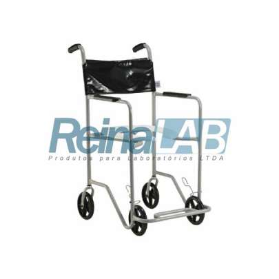 Cadeira de Rodas para Banho em Aço Carbono com Apoio de Pé Fixo (Pop Ri) - Cap. 80kg.
