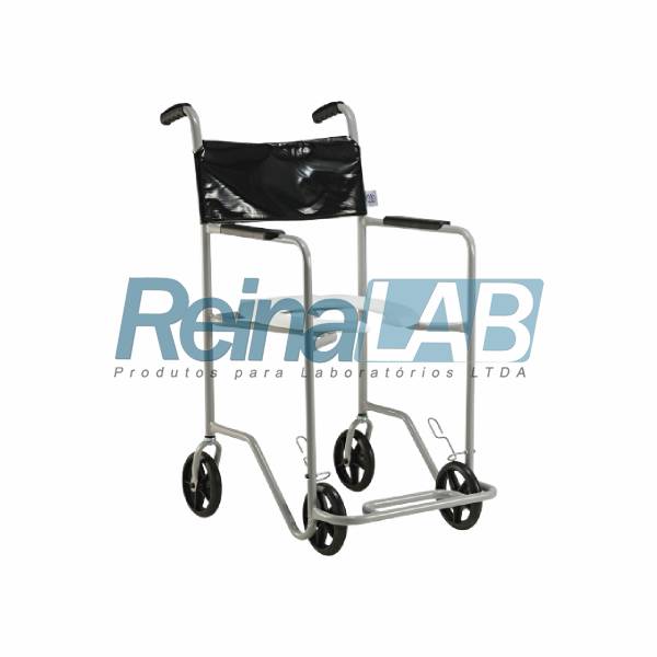 Cadeira de Rodas para Banho em Aço Carbono com Apoio de Pé Fixo (Pop Ri) - Cap. 80kg.