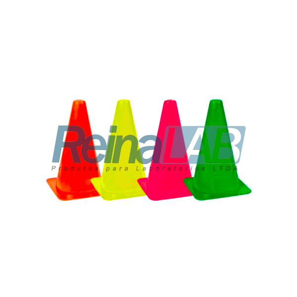 Cone de Agilidade - Cores Sortidas (Amarelo/ Laranja/ Rosa e Verde) - Conjunto com 10pçs