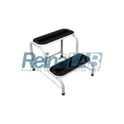 Escada Auxiliar em Aço Carbono com 2 Degraus para Clinica