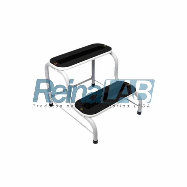 Escada Auxiliar em Aço Carbono com 2 Degraus para Clinica
