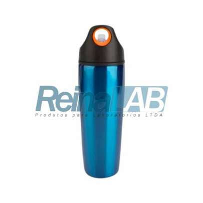 Squeeze em Inox com Bico Ajustável Cor Azul - Cap. 900ml.