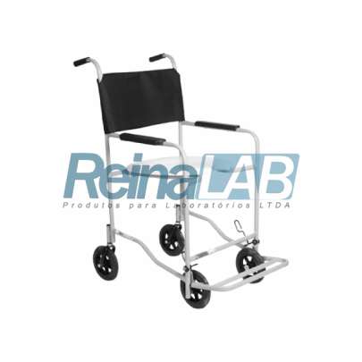 Cadeira de Rodas para Banho Branca com Apoio para Pés Fixo e Rodízios - Cap. 85kg