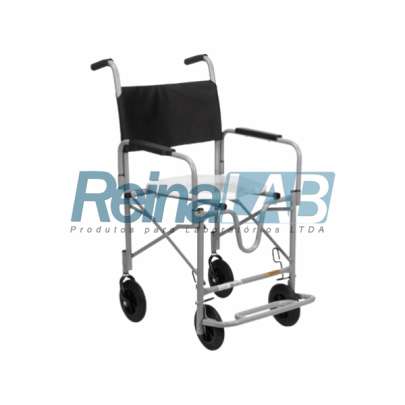 Cadeira de Rodas para Banho Dobrável com Apoio para Pés Fixo e Rodízios - Cap. 85kg.