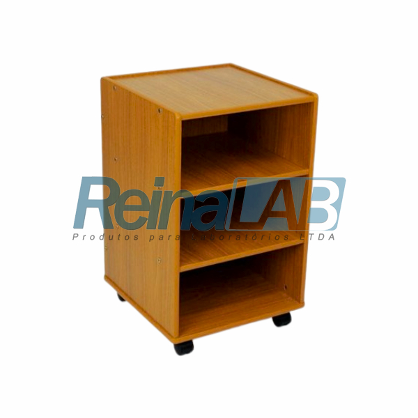 Mesa Auxiliar em MDF Marrom Bella com 3 Prateleiras