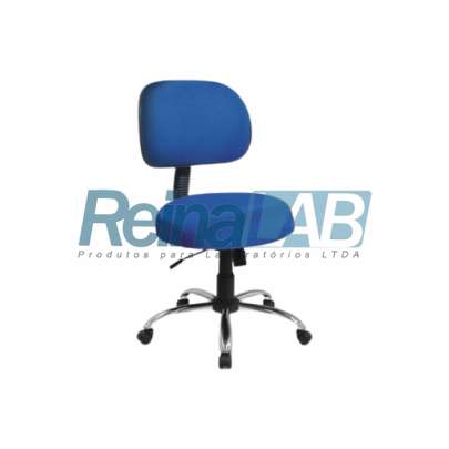 Mocho (Cadeira) Secretaria Cor Preto com Encosto/ Base em Inox e Rodízios