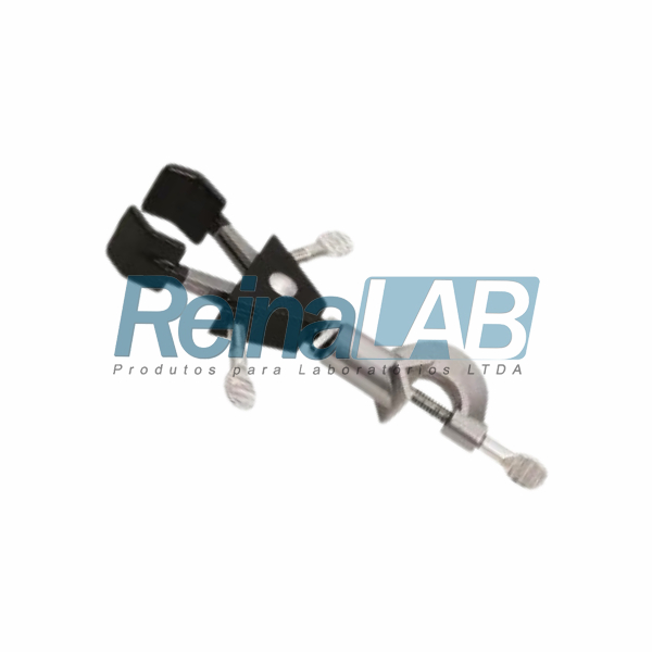 Pinça/Garra em Alumínio com 2 Braços/ Garra Giratória de Abertura 16 a 52mm e Haste até 16mm.