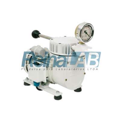Bomba a Vácuo Tipo Diafragma (90mbar) Isento de Óleo com 1 Estágio - Vazão 34lts/min - 115/230v.