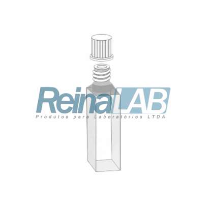 Cubeta de (Vidro) 2 Faces Polidas - Caminho Óptico 10mm com Rosca PTFE (Teflon) - Vol. 3,5ml