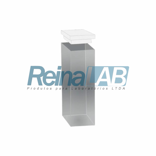 Cubeta de (Vidro) 4 Faces Polidas - Caminho Óptico com Tampa PTFE (Teflon)
