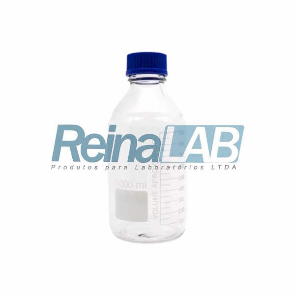 Frasco Reagente Graduado com Rosca Poli (PP) Azul e Dispositivo Anti Gotas