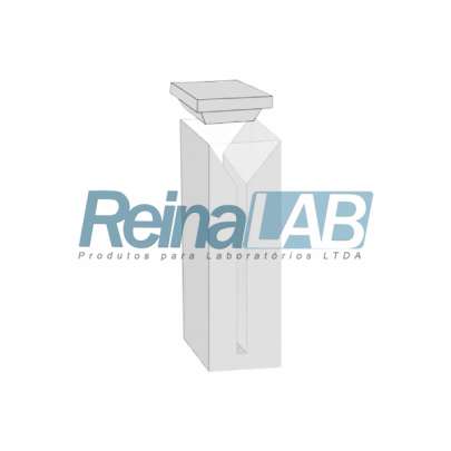Microcubeta de (Vidro) 2 Faces Foscas - Caminho Óptico 10MM com Tampa PTFE (Teflon)