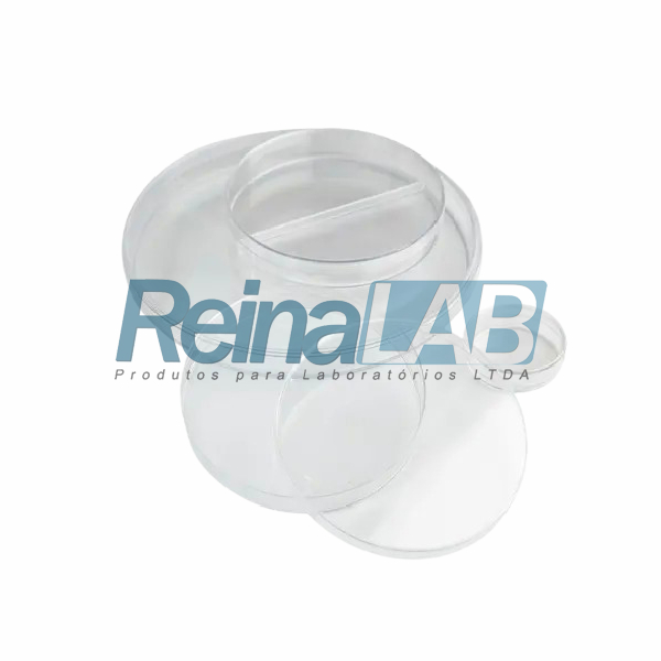 Placa de Petri em (PS) Estéril por Radiação Gama com 1 Divisória - Diâmetro. 90x15mm.