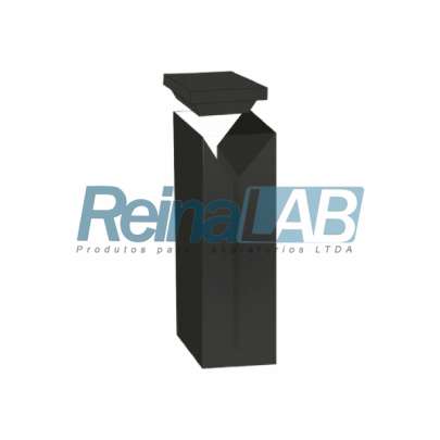 Semi Microcubeta de (Vidro) 2 Faces Pretas - Caminho Óptico com Tampa PTFE (Teflon)