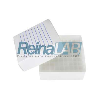 Caixa de Polipropileno (PP) para 81 Microtubos de 1,5ml a 2,0ml - Caixa com 10un.