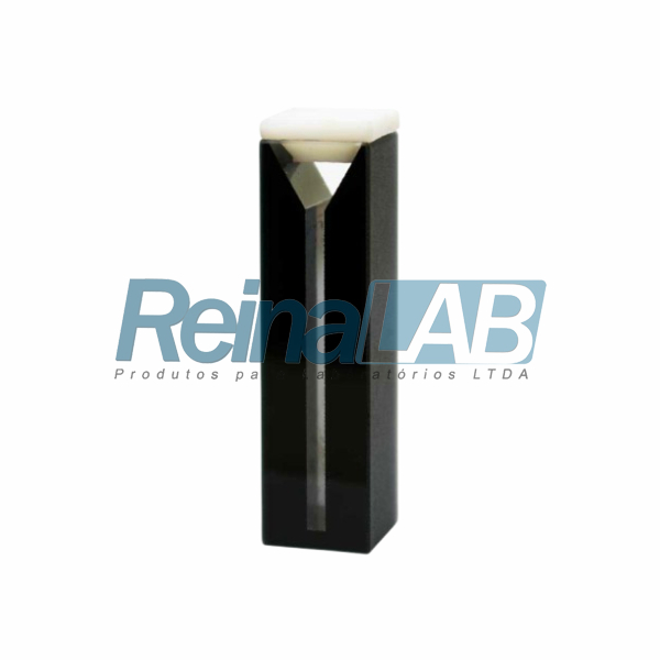 Cubeta de Quartzo 2 Faces Pretas - Caminho Óptico 10mm e Tampa PTFE (Teflon)