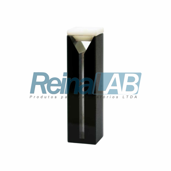 Cubeta de (Vidro) 2 Faces Pretas - Caminho Óptico 10mm e Tampa PTFE(Teflon)