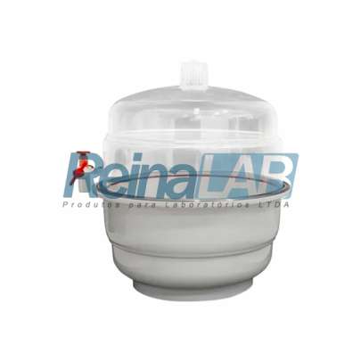 Dessecador Completo em Poli (PP/PC) de 250mm com Torneira para Vácuo - Cap. 7500ml.