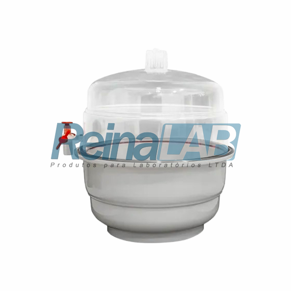 Dessecador Completo em Poli (PP/PC) de 250mm com Torneira para Vácuo - Cap. 7500ml.