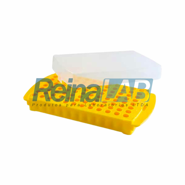 Estante/ Rack/ Suporte em (PP) Dupla Face para 96 Microtubos de 0,5 a 2,0ml.