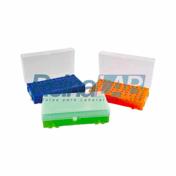 Estante/ Rack/ Suporte em (PP) Dupla Face para 12 Microtubos de PCR de 0,2 a 1,5ml.