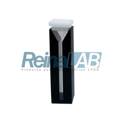Microcubeta de Quartzo 2 Faces Pretas - Caminho Óptico e Tampa PTFE (Teflon)