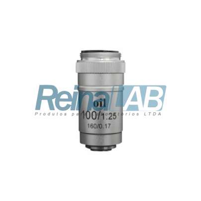 Objetiva Acromática com Aumento de 100xs/Oil para Microscópio
