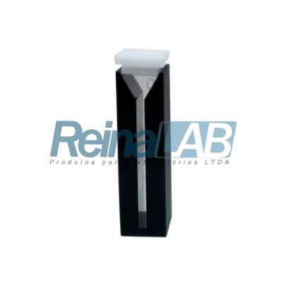Semi Microcubeta de Quatzo 2 Faces Pretas - Caminho Óptico com Tampa PTFE (Teflon)