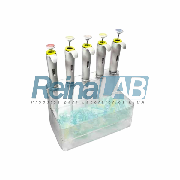 Suporte em Acrílico para Micropipetas Basic - Cap. 5 Micropipetas.