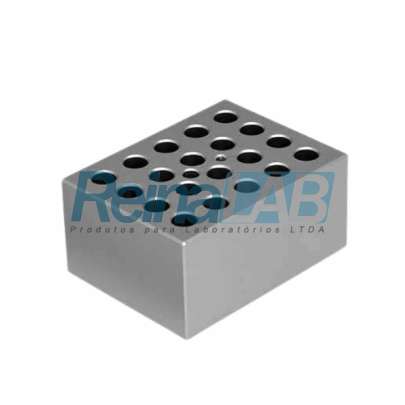 Bloco em Alumínio para 20 Microtubos de 1,5ml (Compatível com K80S e K80-D)