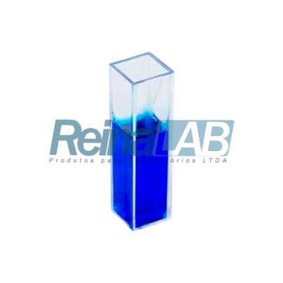Cubeta de (PS) 2 Faces Polidas - Caminho Óptico 10mm (Descartável) - Vol. 4,5ml - Caixa com 100un.
