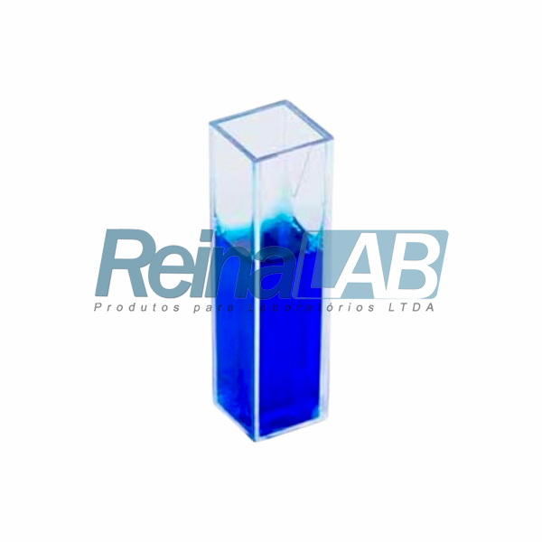 Cubeta de (PS) 2 Faces Polidas - Caminho Óptico 10mm (Descartável) - Vol. 4,5ml - Caixa com 100un.