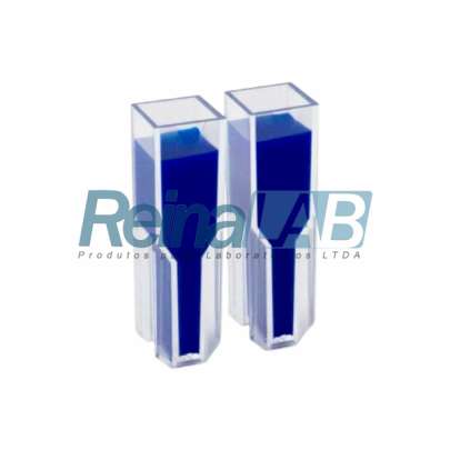 Cubeta de (PS) 2 Faces Polidas - Caminho Óptico 10mm sem Tampa (Descartável) - Vol. 1,5ml - Caixa com 100un.