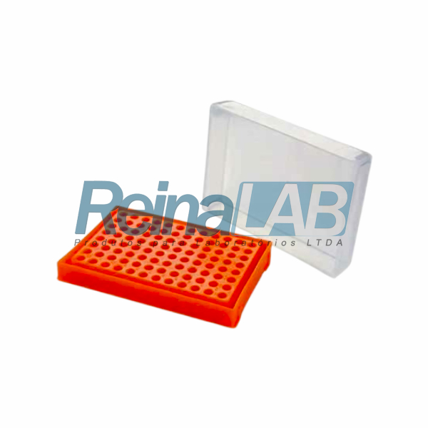 Estante/ Rack/ Suporte em (PP) Colorido para 96 Microtubos ou Microplacas de PCR