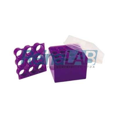 Estante/ Rack/ Suporte em (PP) Intercambiável para 16 Tubos Tipo Falcon de 15ml ou 9 de 50ml.