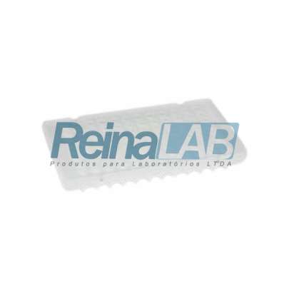 Microplaca de QPCR Tipo Low Profile com 96 Poços e Meia Borda Cor Branca - Pacote com 25un.